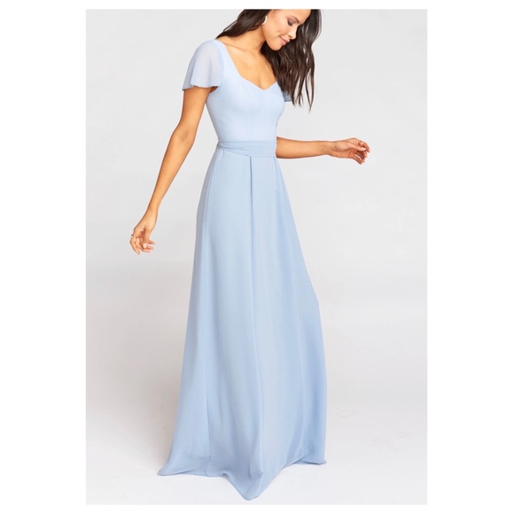 *2 available!* SMYM Marie Sweetheart Maxi in Steel Blue Chiffon - Picture 3 of 10